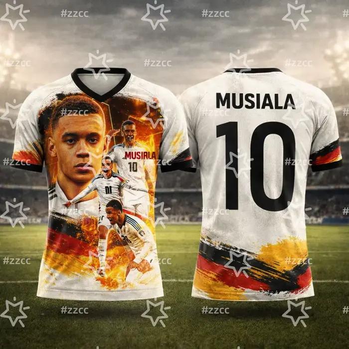 Maillot de football de l'équipe d'Allemagne 2026 MUSIALA – Tenue de match et d'entraînement – T-shirt de sport d'été pour homme, vêtements pour enfant, tee-shirt Y2K pour femme 