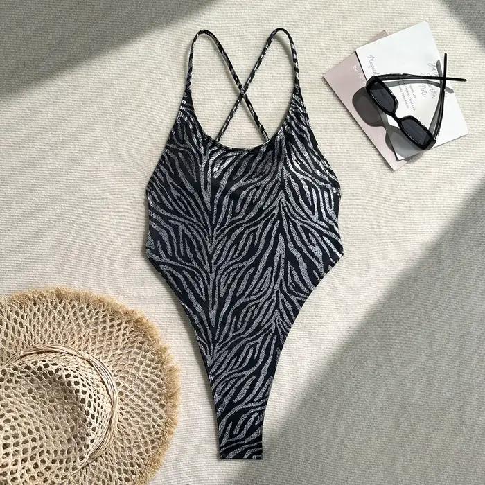 Maillot de bain une pièce féminin imprimé zèbre sexy Phaixoneible pour femmes style plage haute qualité matériaux polyester et élasthanne occasions spéciales été