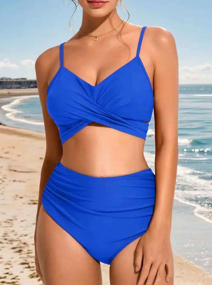 Maillot de bain push-up femme 2026 ensemble bikini brésilien sexy taille haute tenue de plage uni plage vacances fête piscine spa sources chaudes sports nautiques croisière