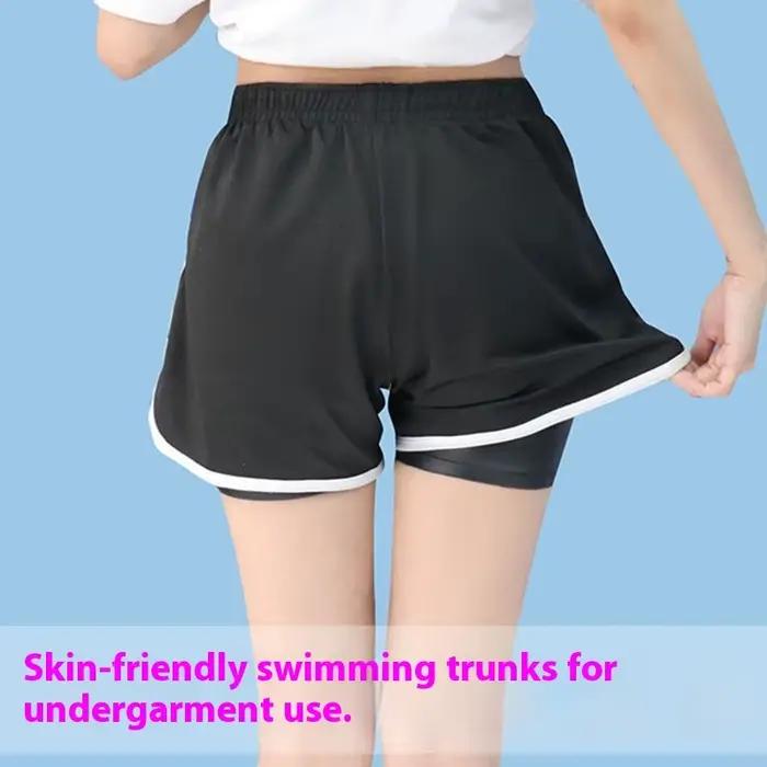 Maillot de bain en Silicone taille haute pour femmes et hommes, imperméable, séchage rapide, Design modeste, maillot de bain pour adultes, Anti-fuite, combinaison d'entraînement élastique