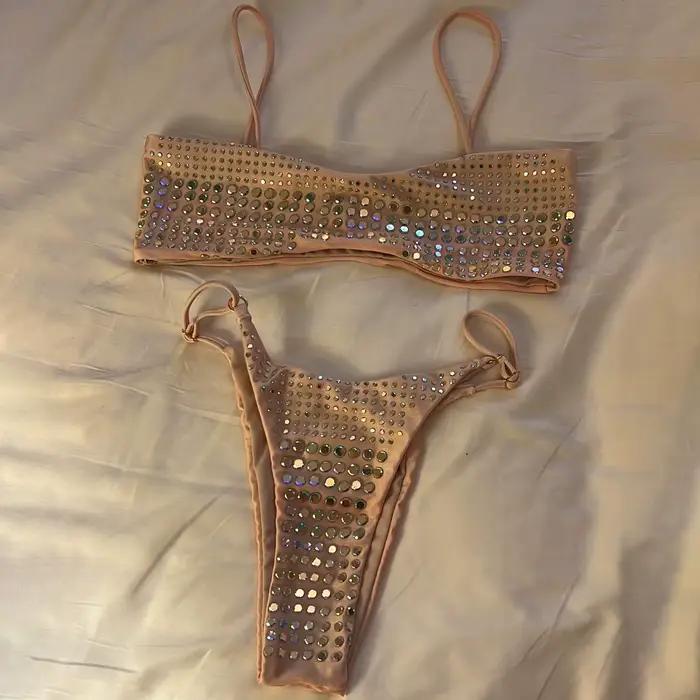 2025 diamant Bikini Sexy femmes maillot de bain Bandeau Biquini Push Up maillots