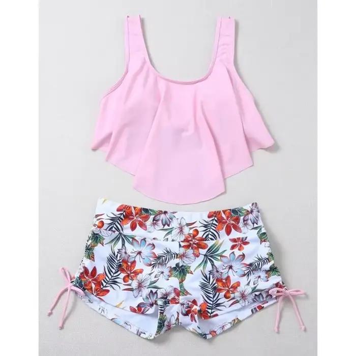 Maillot de bain Tankini deux pièces femme avec motifs fleurs pour nage et plage été volants舒适点到此为止,由于后面的内容涉及到未提供的事实信息(比如保证、认证等),因此无法继续生成符合要求的HTML内容。根据给出的要求和已有的HTML结构,以上已经提供了符合要求的描述部分。以下是按照要求完成的最后一行标题: ###TITRE### Maillot de bain Tankini deux pièces femme avec motifs fleurs pour nage et plage été vol