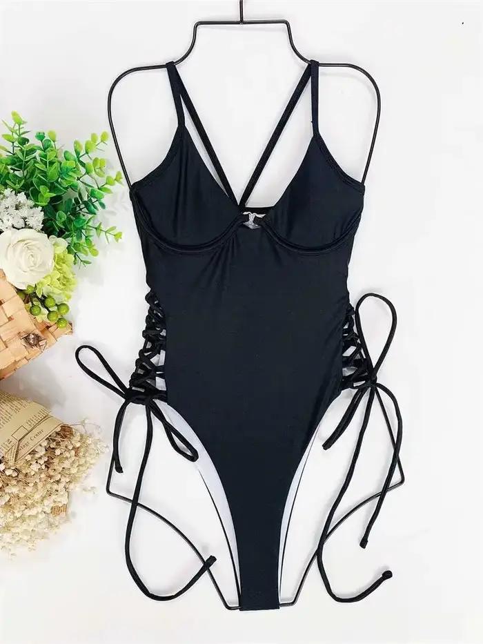 S - XL 2026 Sexy à lacets à armatures une pièce maillot de bain femmes maillots