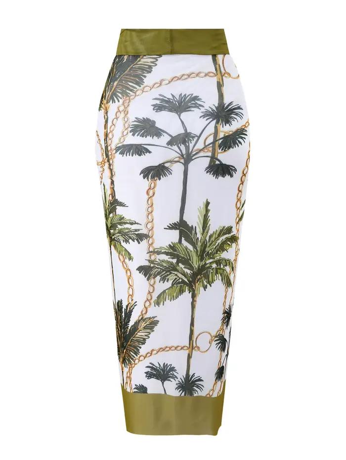 Ensemble de maillot de bain une pièce pour femme avec imprimé cocotier