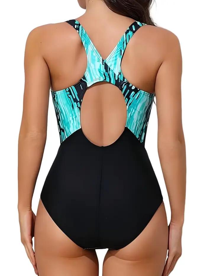 Maillot de bain une pièce sportif imprimé pour femme 2026