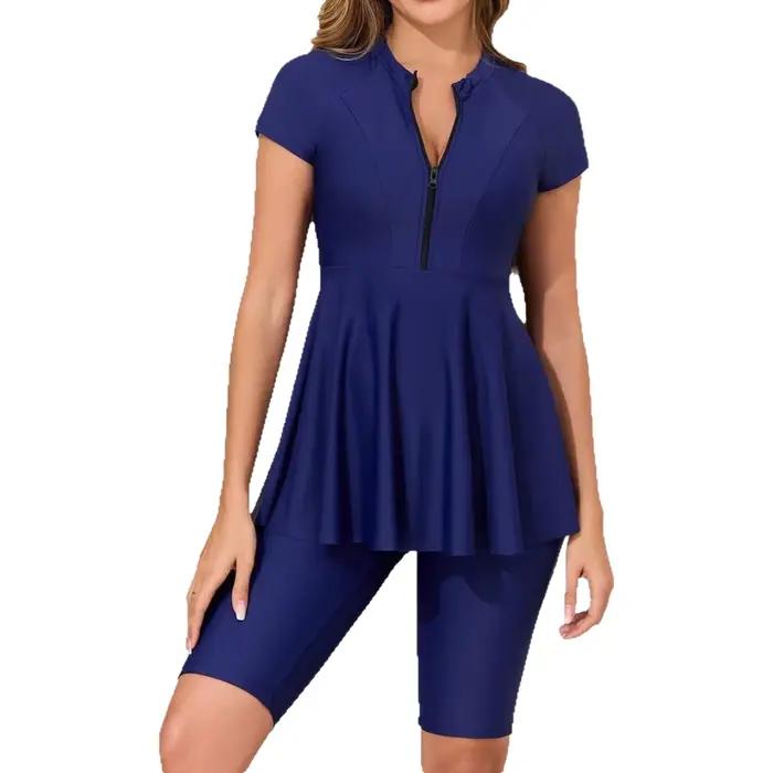 Maillot de bain deux pièces pour femme style conservateur