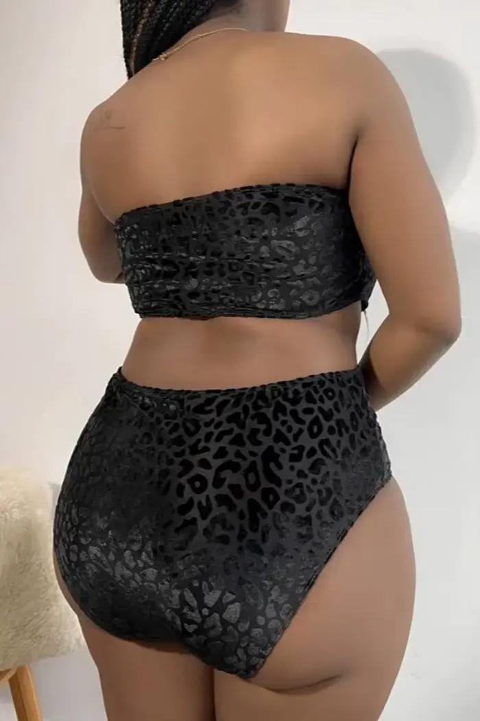 Maillot de bain bandeau léopard 2026 pour femme, grande taille, taille haute, pour la plage et la natation