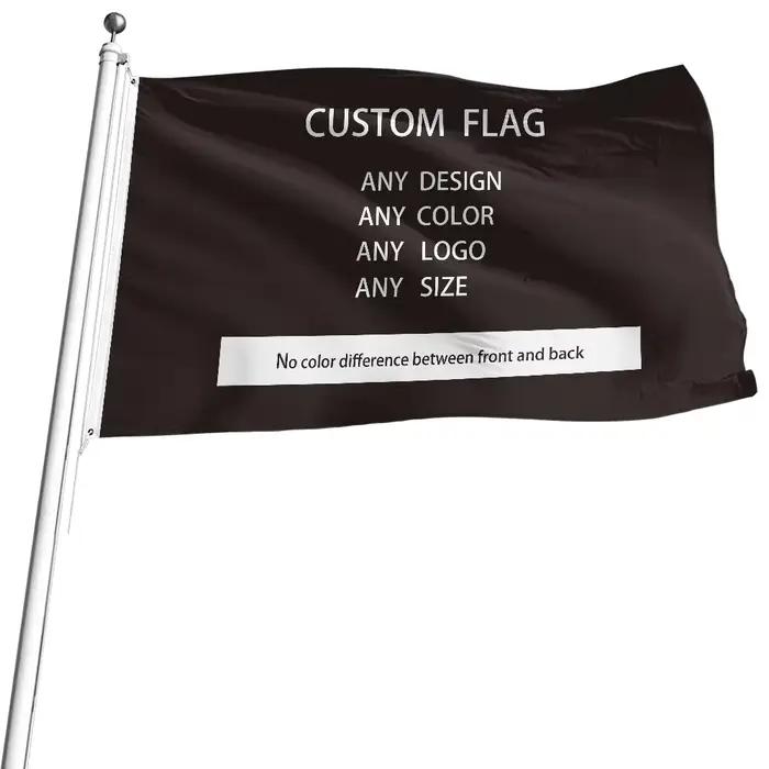 Bannière de drapeau personnalisée, Logo de toutes tailles, couleur, entreprise de voyage, marque de publicité, trous métalliques en laiton pouvant être une pièce Double face