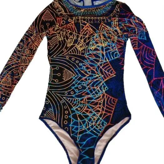 Nouveau maillot de bain une pièce pour femme imprimé élégant et sexy à manches longues avec couvre-poitrine protection solaire tissu maillé polyesterOptionsResolver
