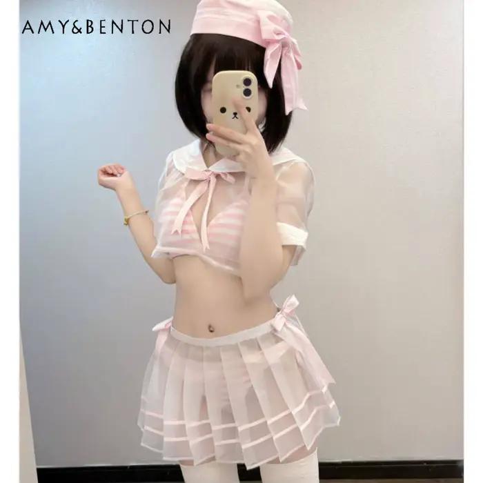 Nouveau Maillot de Bain Marin Rose Doux pour Femme