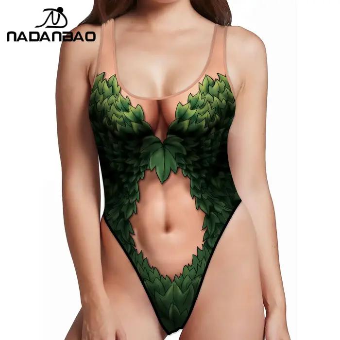 NADANBAO-Maillot de bain Smile Hero pour femmes, imprimé en 3D, slim, sexy