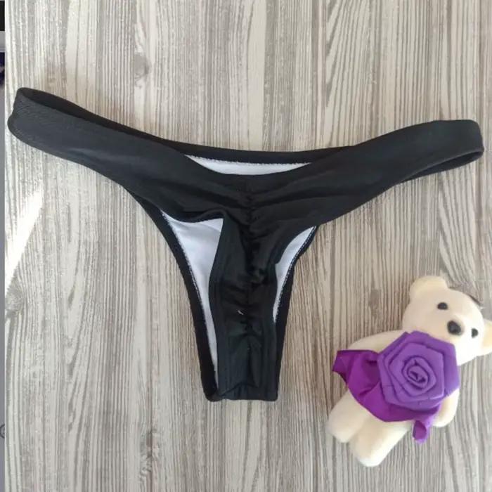 Femme fille vacances grande taille Sexy couleur unie unique maillot de bain plissé Bikini