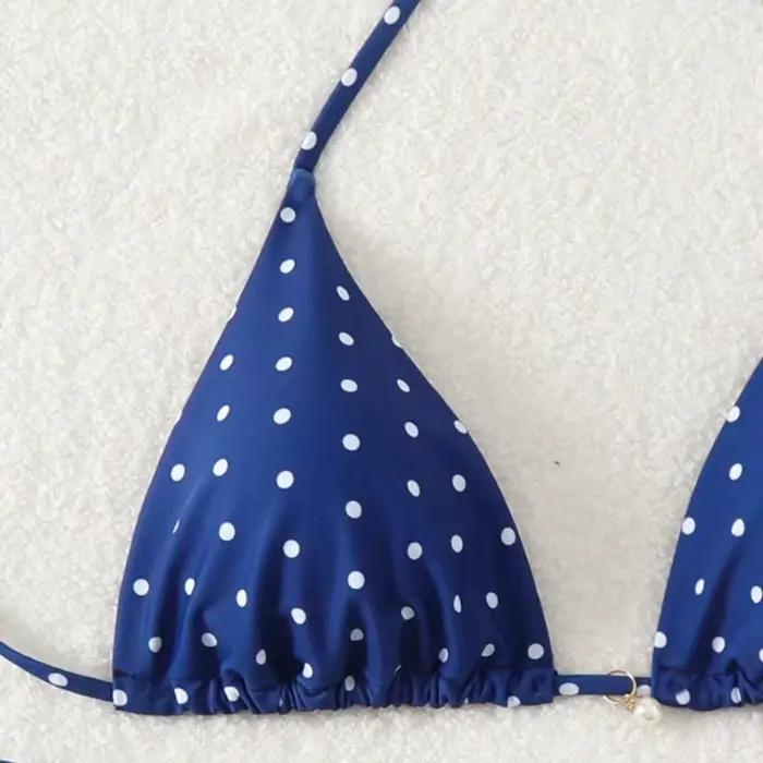 Nouveau Maillot de Bain 2 Pièces à Pois 2026 pour Femme – Ensemble Bikini Sexy Noir et Blanc Style Américain