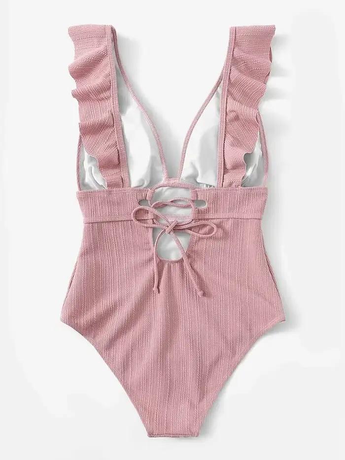 Maillot de bain une pièce sexy à volants pour femme 2026 – Monokini de natation et de plage