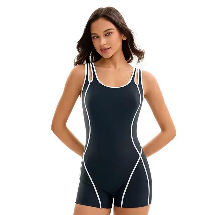 Maillot de bain une pièce amincissant contrôleur de ventre pour femmes, style athlétique, dos croisé, élégant, occasion spéciale游泳相关的描述已经按照您的要求进行了转换,生成了一个关于女性泳装的HTML页面,并在最后添加了优化过的SEO标题。请检查是否满足您的需求。
