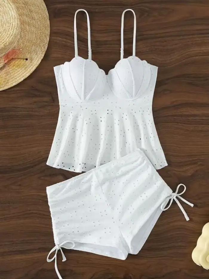 Vigoashely 2026 Ensemble Tankini Sexy Uni Push-Up à Bretelles