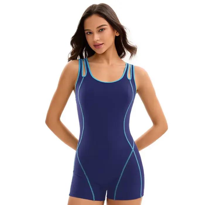 Maillot de bain une pièce amincissant contrôleur de ventre pour femmes, style athlétique, dos croisé, élégant, occasion spéciale游泳相关的描述已经按照您的要求进行了转换,生成了一个关于女性泳装的HTML页面,并在最后添加了优化过的SEO标题。请检查是否满足您的需求。