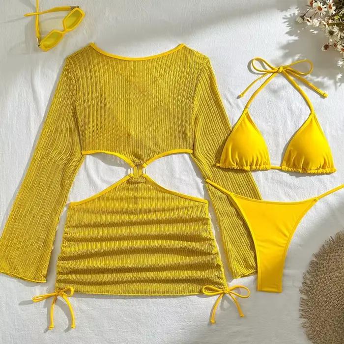 2026 Sexy Bikinis femme maillots de bain femmes trois pièces