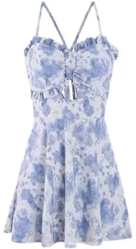 Maillot de bain une pièce coréen sexy imprimé pois pour femmes plage piscine occasions estivales