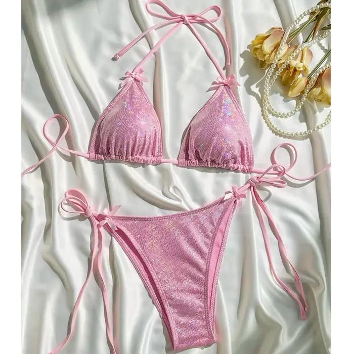Paillettes Sexy Bikinis 2026 femmes maillots de bain femme maillot