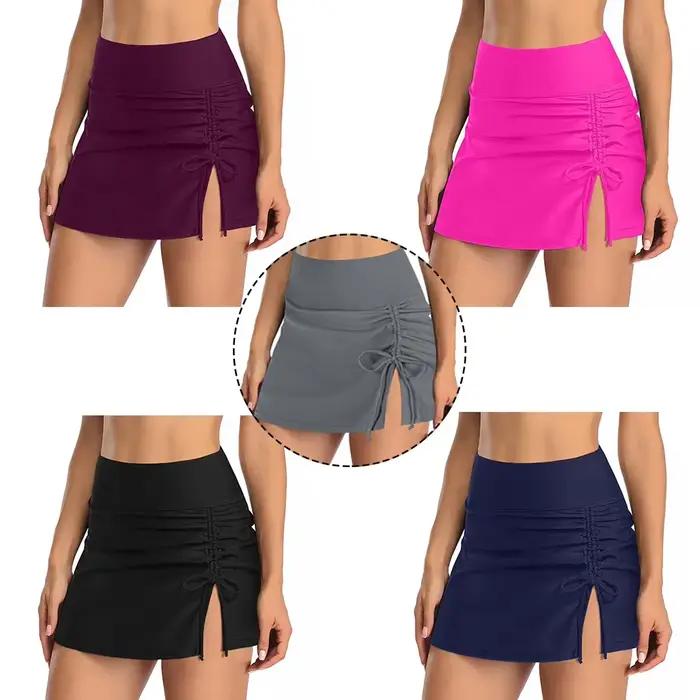 Jupe de bain astronomique pour femme avec bas à volants, jupe superposée, slip intégré, short robuste pour les activités nautiques et les vacances estivales