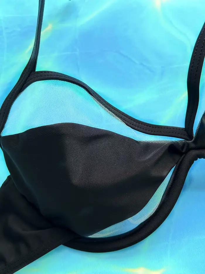 Maillot de bain deux pièces en maille pour femmes