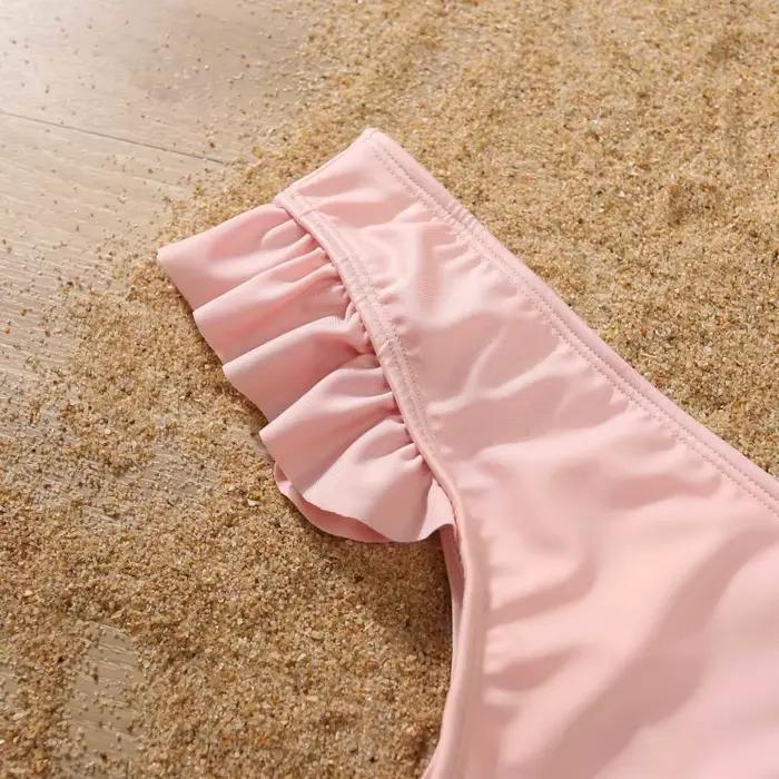 Tenues Assorties Mère et Fille Été 2026 – Maillot de Bain Une Pièce Femme et Fille à Volants, Taille Haute, Idéal Vacances et Plage