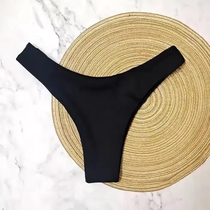 Nouveau bas de Bikini maillot de bain pour femme taille basse bas solide rouge maillots