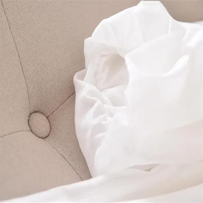 Chemise Blanche à Manches Bouffantes pour Femme, Élégante, à la Mode, lèvent, Style Français, Couleur Unie, Nouvelle Collection Été 2024