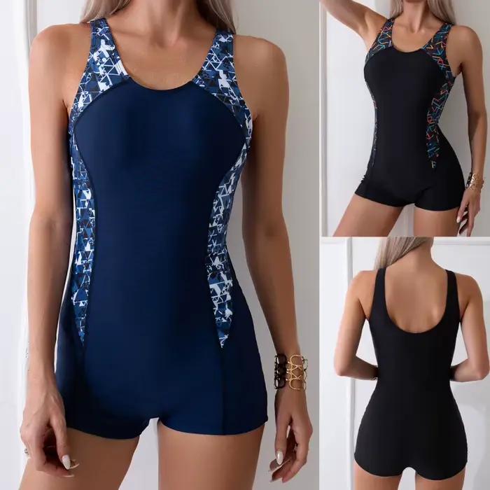 Nouveau Maillot de Bain Une Pièce Sportif pour Femme Grande Taille