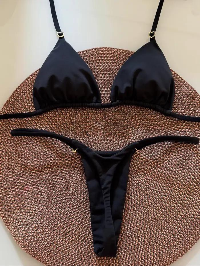 Bikini Set EDOLYNSA Style Sexy Fille Polyester Léopard Occasions Vacances Plage Nouveauté Automne 2024