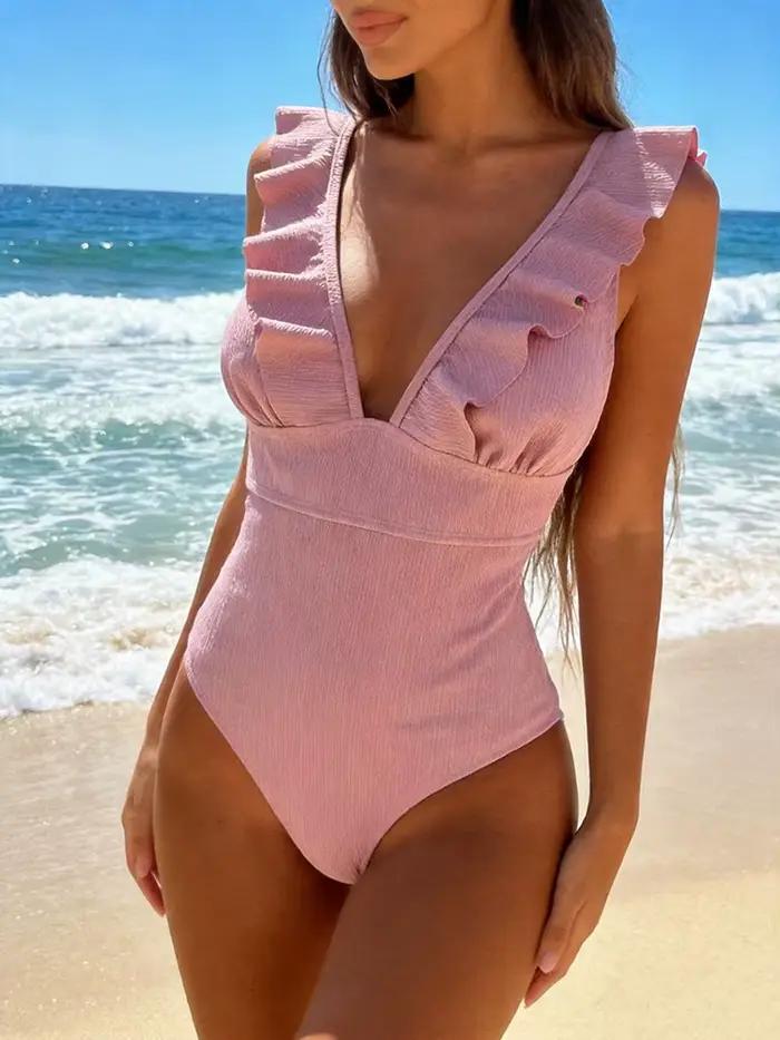 Maillot de bain une pièce sexy à volants pour femme 2026 – Monokini de natation et de plage