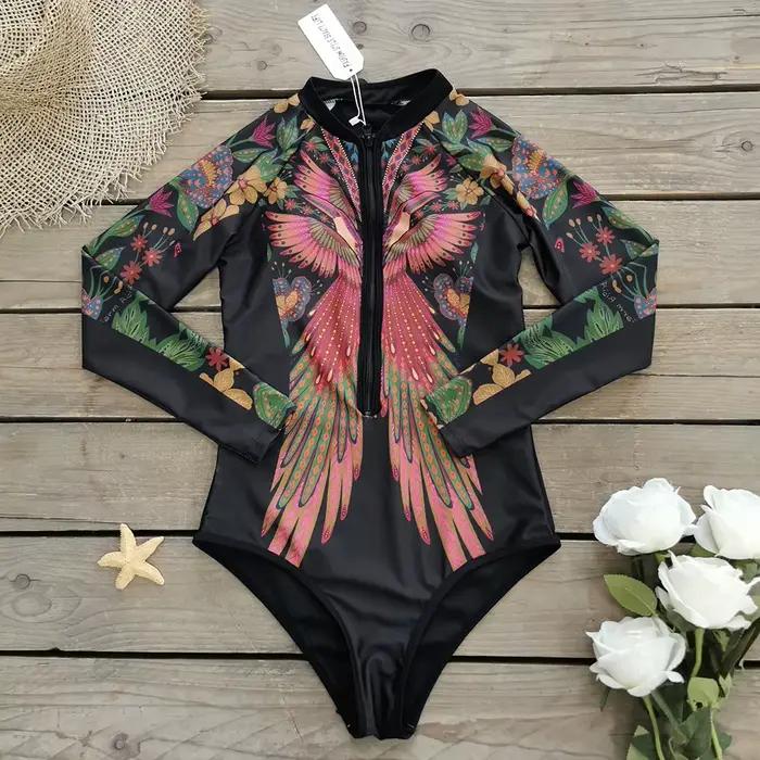 Maillot de bain une pièce à manches longues pour femme