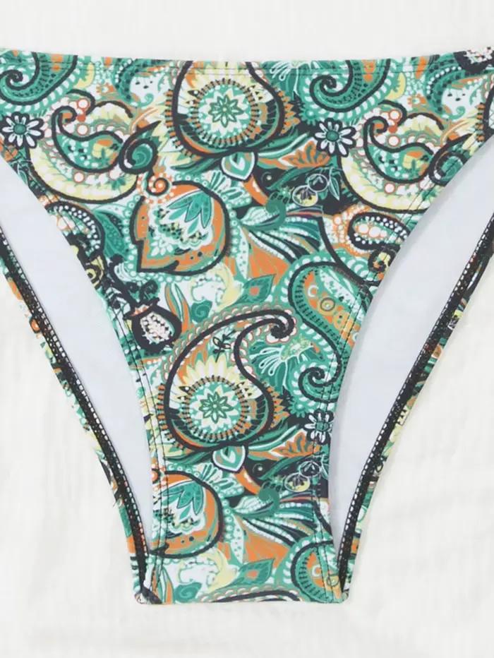 Ensemble bikini chic imprimé paisley d'inspiration vintage pour femme – Col licou