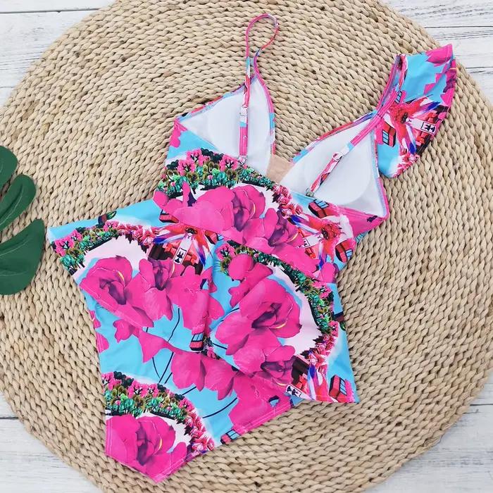 Maillot de bain Sexy à volants et épaules dénudées