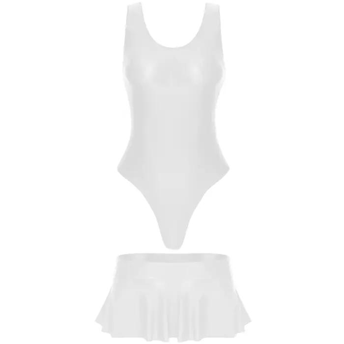 Maillot de bain deux pièces avec jupe pour femme