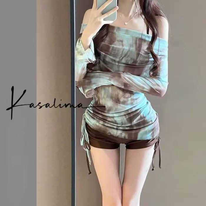 Bikini Fendu Femme Polyester Couvrant Ventre Style Bikini Taille Basse Haute Taille Occasions Vacances Printemps Plage