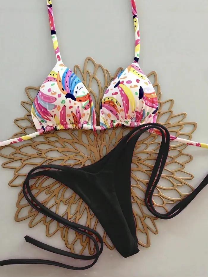 Ensemble Bikini imprimé maillot de bain plage Sexy maillots