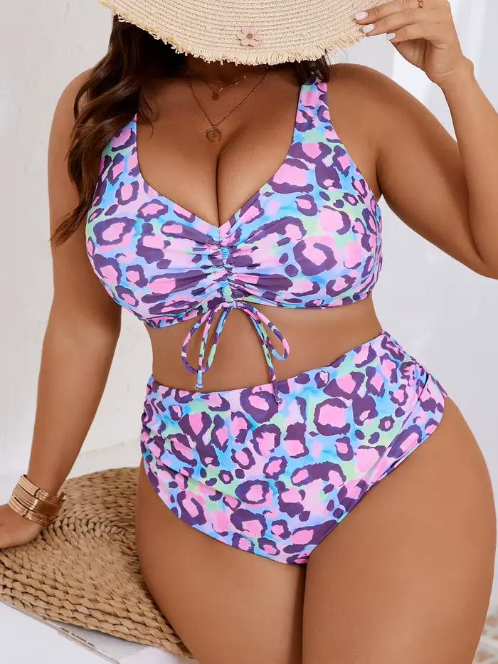 Maillot de bain grande taille imprimé léopard 2026 pour femme
