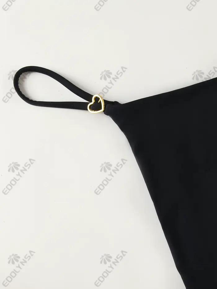 Bikini Set EDOLYNSA Style Sexy Fille Polyester Léopard Occasions Vacances Plage Nouveauté Automne 2024