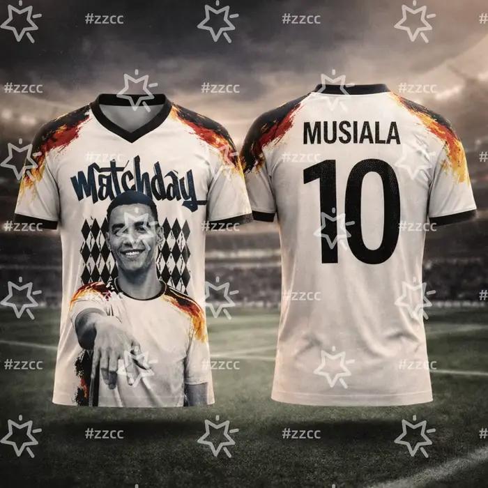 Maillot de football de l'équipe d'Allemagne 2026 MUSIALA – Tenue de match et d'entraînement – T-shirt de sport d'été pour homme, vêtements pour enfant, tee-shirt Y2K pour femme 