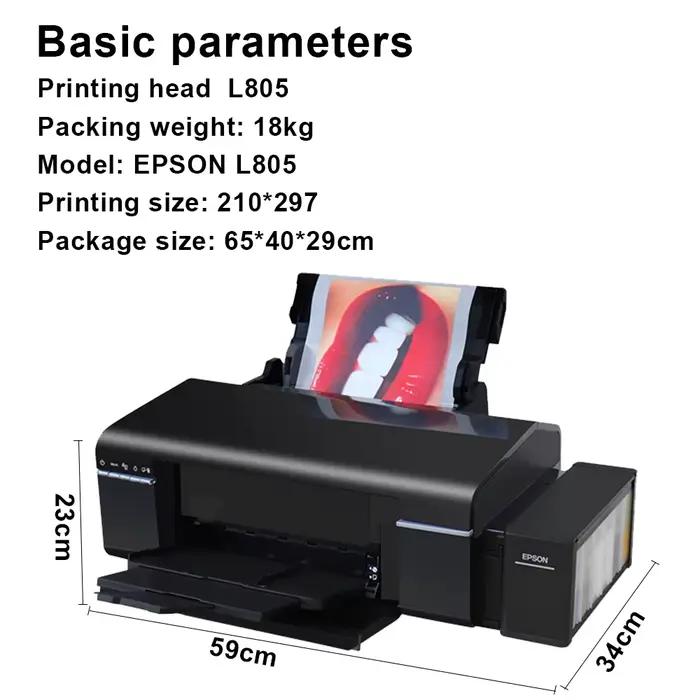 Imprimante A4 L805, imprimante automatique, imprimante DTF, machine d'impression de t-shirts avec logiciel RIP gratuit