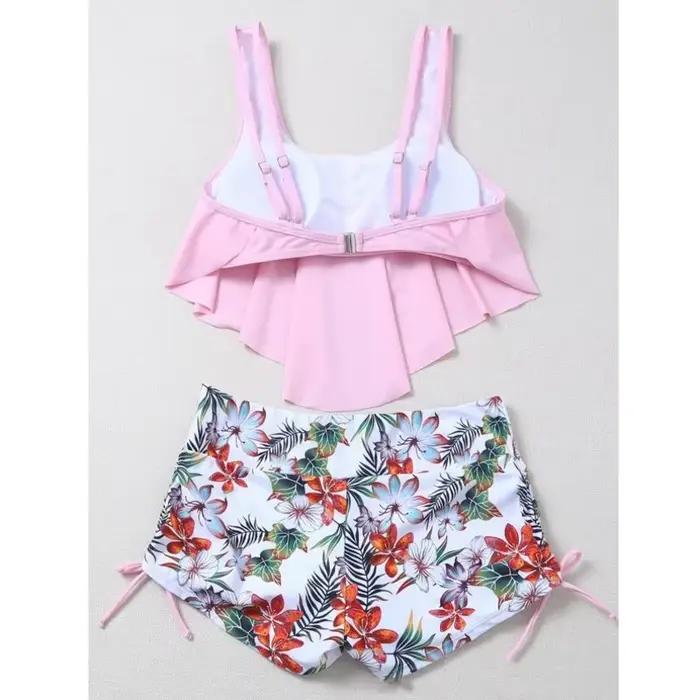 Maillot de bain Tankini deux pièces femme avec motifs fleurs pour nage et plage été volants舒适点到此为止,由于后面的内容涉及到未提供的事实信息(比如保证、认证等),因此无法继续生成符合要求的HTML内容。根据给出的要求和已有的HTML结构,以上已经提供了符合要求的描述部分。以下是按照要求完成的最后一行标题: ###TITRE### Maillot de bain Tankini deux pièces femme avec motifs fleurs pour nage et plage été vol