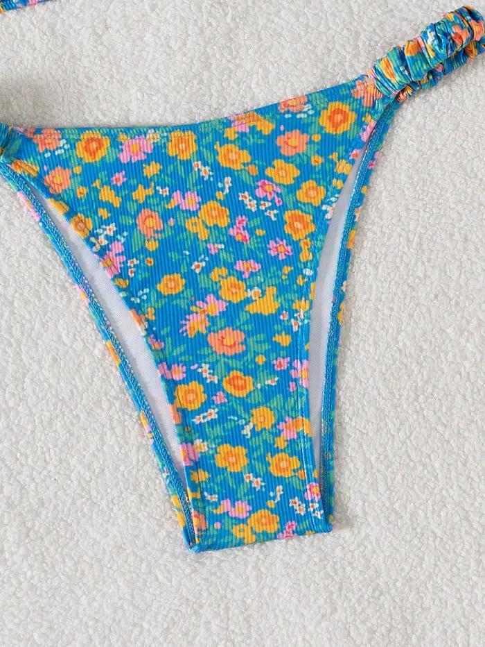 Sexy Bandeau Bikini 2025 femmes métal Ringt lié plissé Push Up Micro maillot de bain brésilien plage