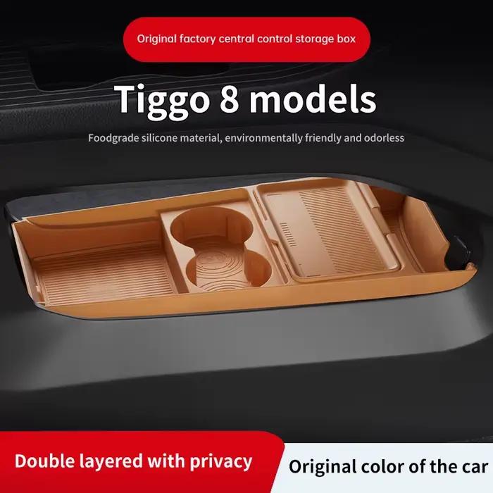 Pour Chery Tiggo 8 2026 : Boîte de rangement inférieure de la console centrale et organiseur de lunettes, accessoire de modification intérieure de voiture