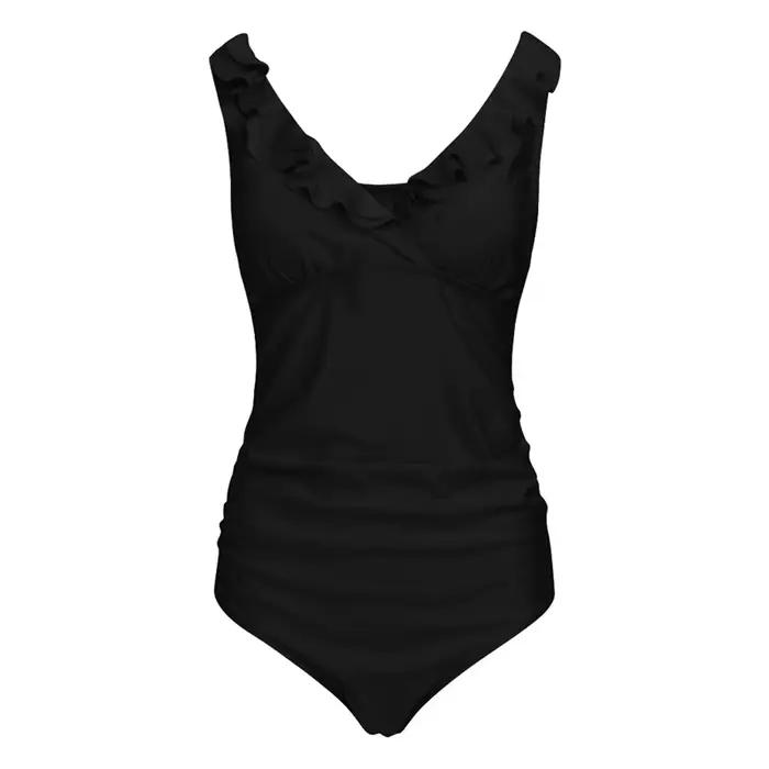 Femme enceinte Sexy maillot de bain maternité solide dos nu Bikinis Falbala à volants maillots