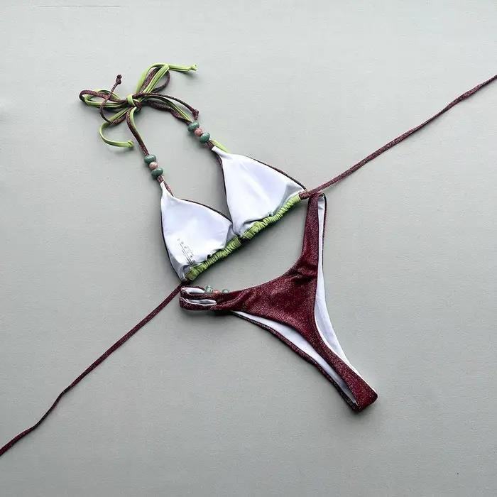 Nouvelle Arrivée 2026 – Maillot de Bain Deux Pièces Sexy Femme Style Européen et Américain – Tenue de Piscine Tendance
