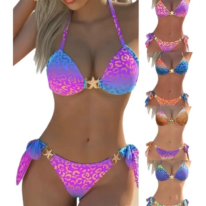 Nouveau Maillot de Bain Bikini Femme 2026 Imprimé Floral Triangle Fendu Sexy Tendance Plage Vacances Séchage Rapide Haute Élasticité