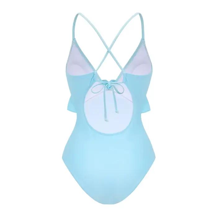 Nouveau Maillot de Bain 2026 Design Haut de Gamme 2 Pièces Imprimé Floral Volants Amincissant Vacances Sexy