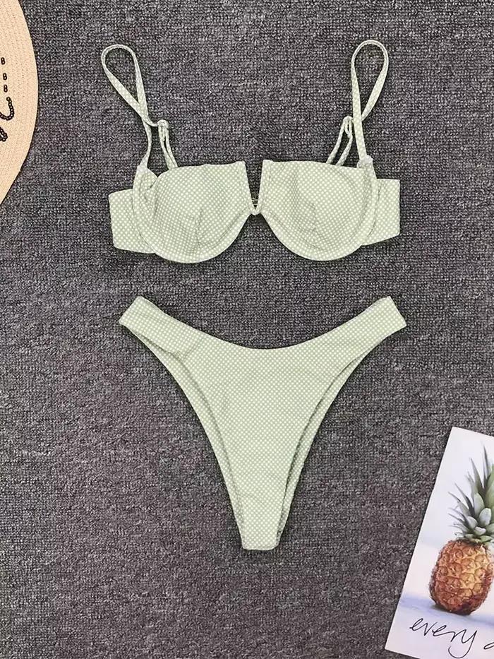 2025 nouveau Sexy col en V maillot de bain Bikini femmes deux pièces